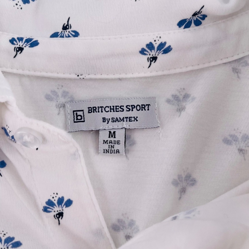 Britches Sport By Samtex Women's size Medium Floral Print Button-Down Knit - Picture 2 of 4
